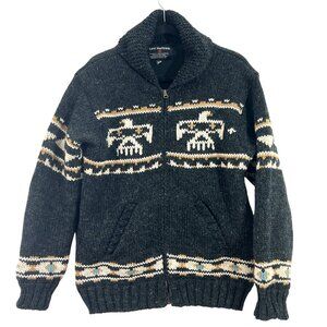 Lost Horizons Cowichan Eagle Aztec Wool Sweater Unisex XS Pre-Loved